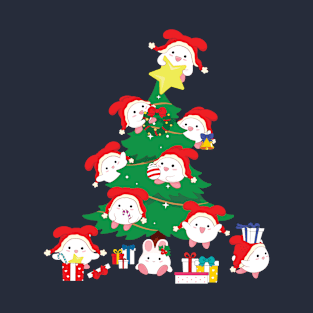 Christmas Tree with Bunny Elves T-Shirt