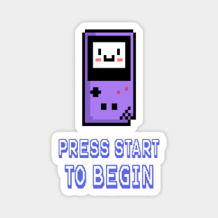 Press start to begin 8-bit video game Magnet