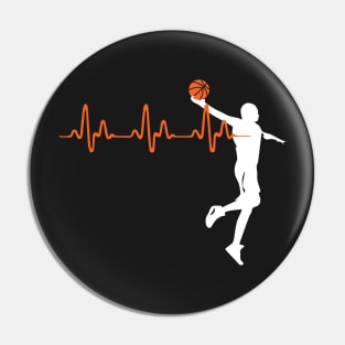 Basketball Heartbeat Pin