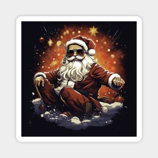 Badass Santa Claus on black background Magnet