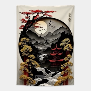 Japanese Golden tree Tapestry