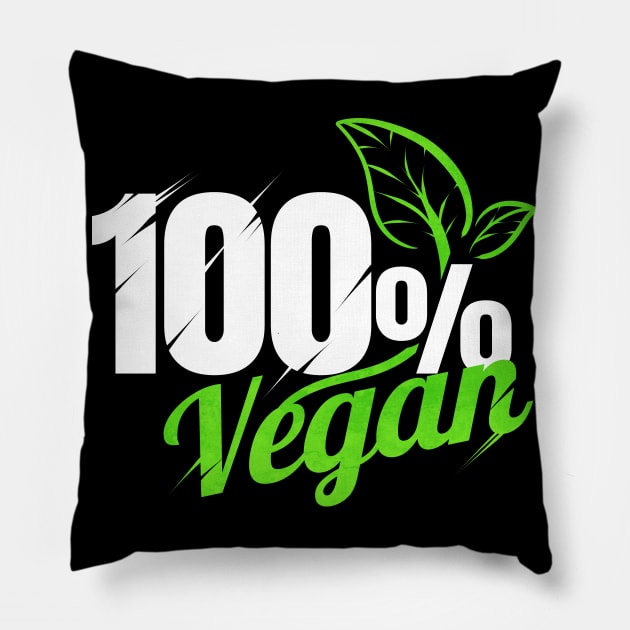 Vegetarian Logo For People Who Are 100 Per Cent Vegan Pillow by SinBle