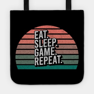 Vintage Retro Quote Eat Sleep Game Repaet Inspiration Tote