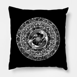 Mandala Goldfish Swimming in a Pond Pillow