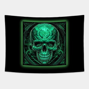 Neon Green Skull Tapestry