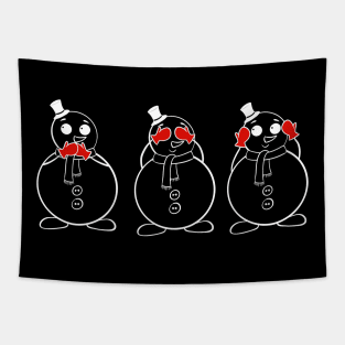 Three wise snowmen (white) Tapestry