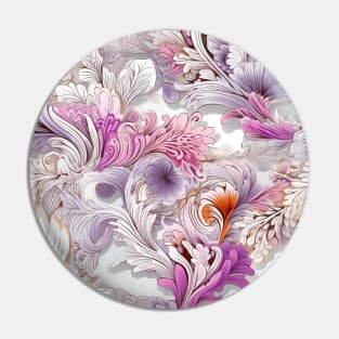 Colorful silver sage flower pattern Purple Pin