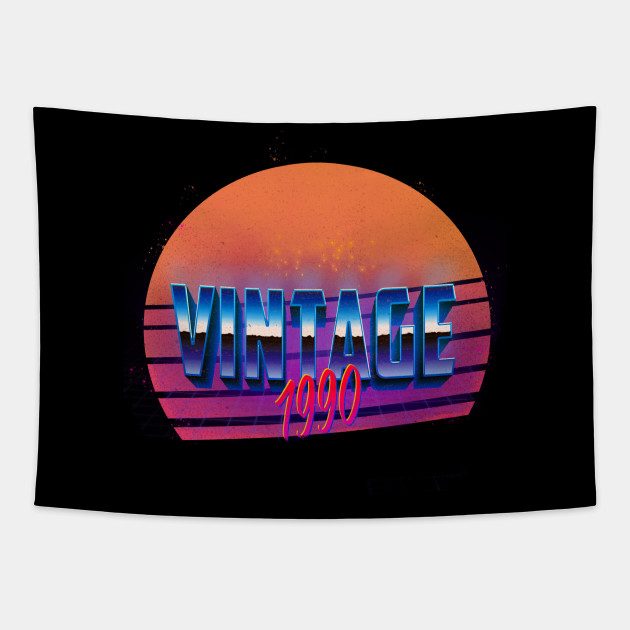Vintage Bday 1990 30th Birthday Gift Ideas Men Women Him Her Vintage 1990 Tapestry Teepublic