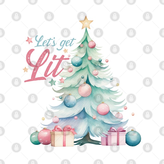 Let's get LIT - Watercolor Christmas Tree by JDVNart