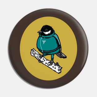 Tracksuited Great Tit Pin