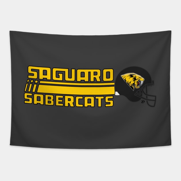 Saguaro Sabercats (Rush Primary - Black Lined) Tapestry by dhartist