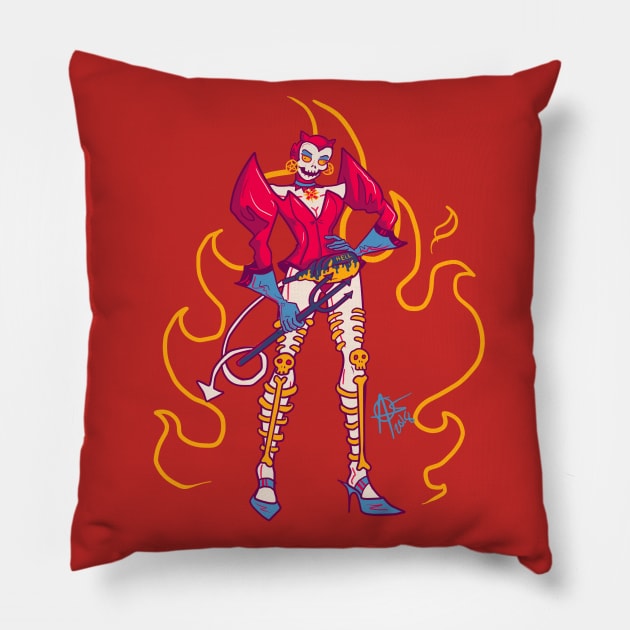 Lady Succubus Pillow by Alejandro Os Art