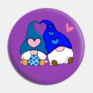 Gnome Love Blue Pin