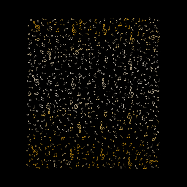 Metallic Gold Gradient Music Notes by Art by Deborah Camp