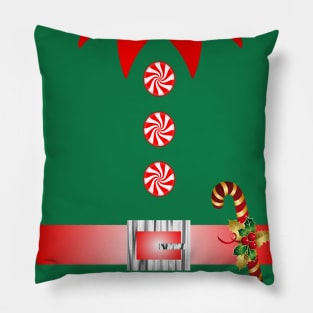 1980s kawaii cute ugly christmas sweater elf costume Pillow