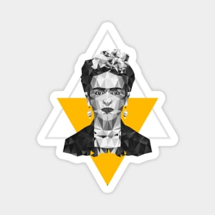 Black and White Frida in Triangles Magnet