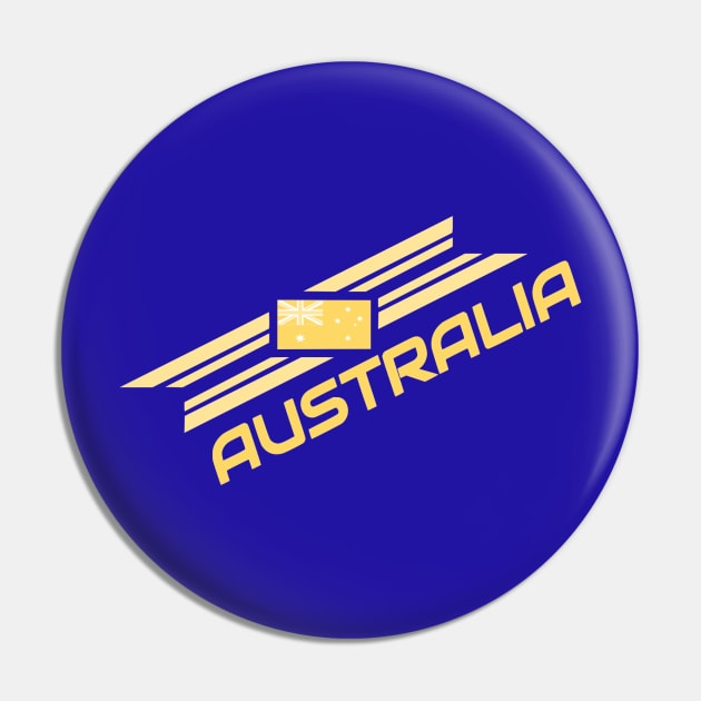 Australia Gold Flag Team Shirt Pin by AurumBrand