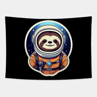 Sloth Astronaut Illustration Tapestry