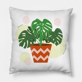 Monstera plant in the ceramic pot Pillow