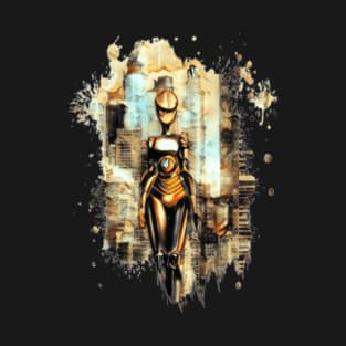 sci-fi robot girl art design T-Shirt