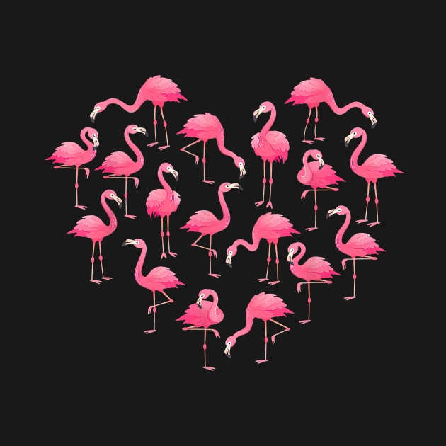 Pink Flamingo Heart Happy Valentine's Day Flamingo Lovers by Brodrick Arlette Store