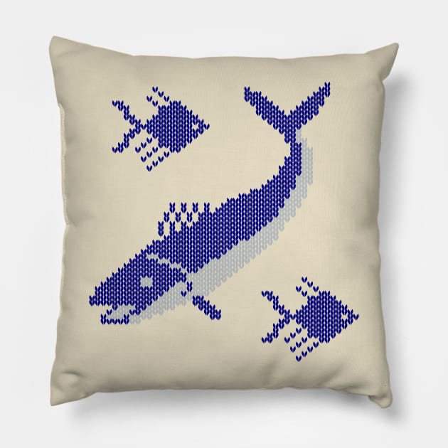 Fish sweater back Pillow by MurderSheWatched