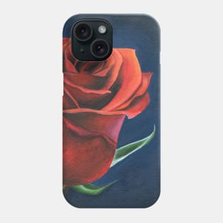 Pretty red painted acrylic rose Phone Case