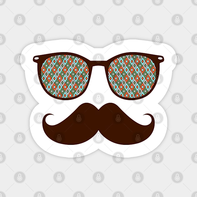 Hipster Glasses And Mustache Magnet by TheArtism