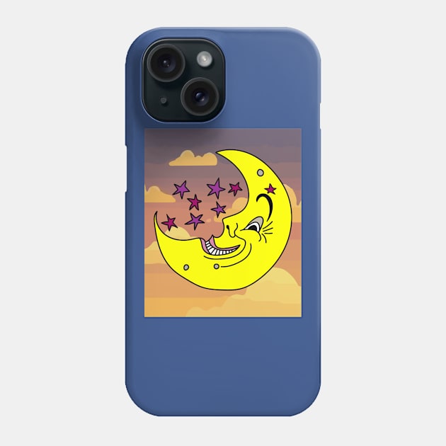 Luminous Moon Half Moon Face Phone Case by flofin