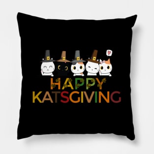 Happy Katsgiving Thanksgiving Cats Lovers Pilgrim Hat Pillow