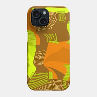 Mazipoodles Psychedelic Egyptian Collage Cinnamon Brown Lime Green Phone Case