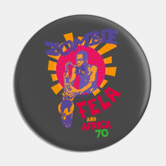 Fela Kuti's 'Zombie' Album Tribute: Psychedelic Afrobeat Illustration Pin by Boogosh