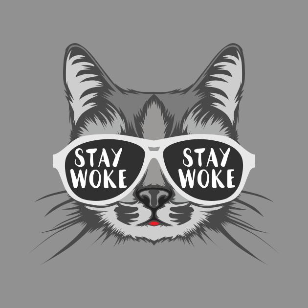 Stay Woke Cat by sqwear