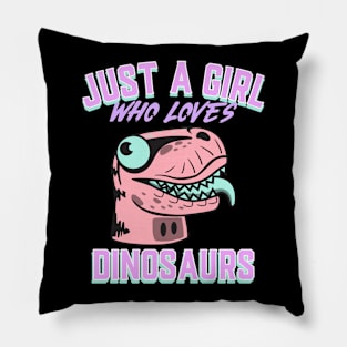 A Girl who Loves Dinosaurs! Pillow