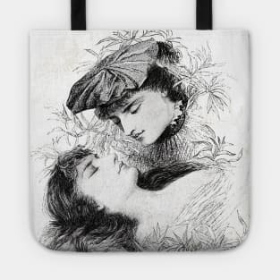 two young people in love a boy and a girl looking at each other Tote