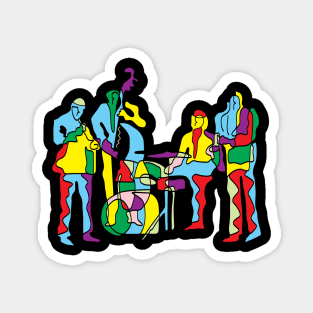 Colorful Jazz Band Modern Art Style Magnet