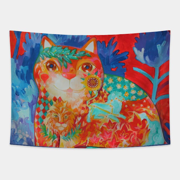 Lion cat Tapestry by CATS ART