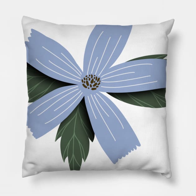 Simple Blue Flower Pillow by sunnyfuldraws