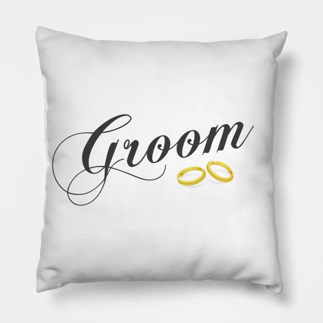 Simple and Elegant Groom Calligraphy with Wedding Rings Pillow by Jasmine Anderson