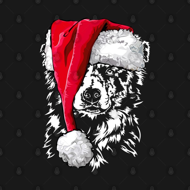 Funny Border Collie Santa Christmas dog mom by wilsigns