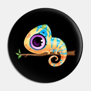 Cute colourful chameleon Pin