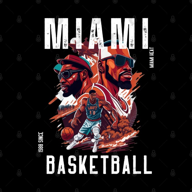 Miami heat basketball  vector graphic design by Nasromaystro