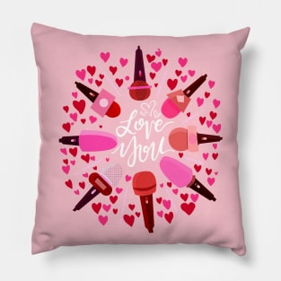 MICROPHONES LOVE YOU: Design Fun Girls Heart Kids Life Love Message Reality Statement Teens Valentines Youth Pillow