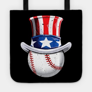 Baseball Uncle Sam 4th of July Boys American Flag Tote