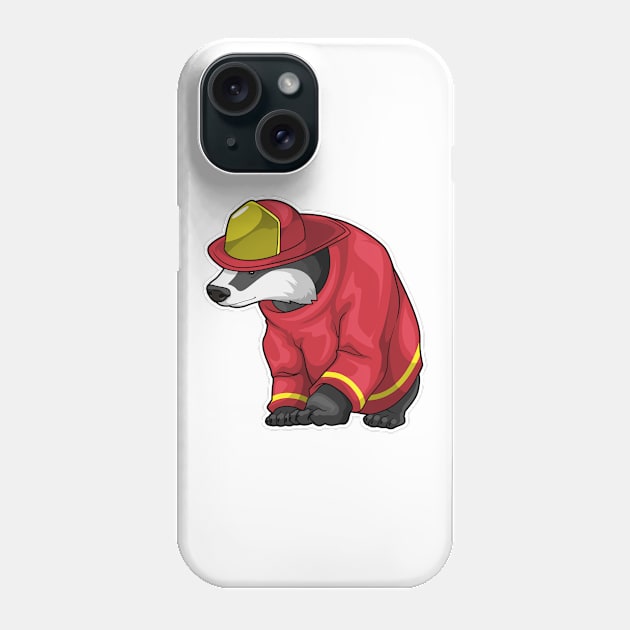 Honey badger Firefighter Fire department Phone Case by Markus Schnabel