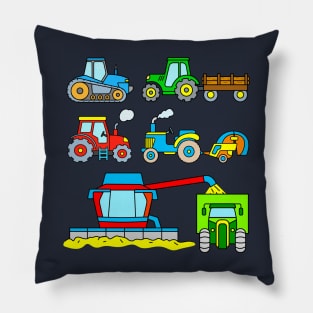 Toddler Boy Tractor Combine Harvester Pillow