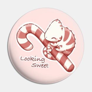 Candy Cane Chameleon Pin