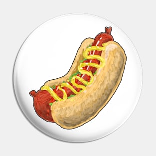 High art hot dog Pin