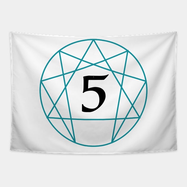 Enneagram Five - The Investigator (Number Only) Tapestry by enneashop