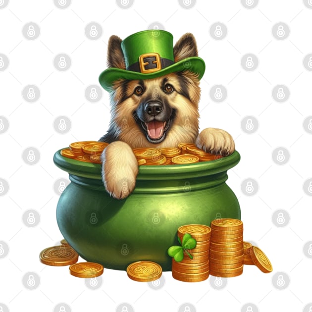 St Patricks Day German Shepherd Dog by Chromatic Fusion Studio